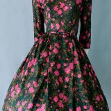 Divine 1950s floral pure silk dress