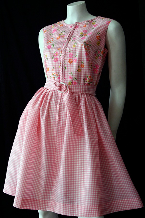 Gingham vintage 60s dress