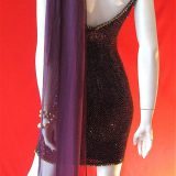purple oleg cassini dress back