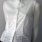1950s broderie anglaise cotton blouse
