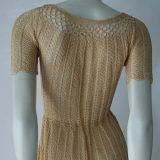 30s crocheted silk dress back