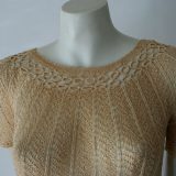 30s crocheted silk dress top detail