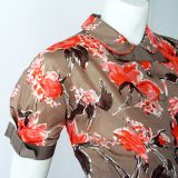 50s Pat Hartly floral dress top detail