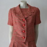 50s red check suit jacket