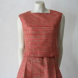 50s red check suit top
