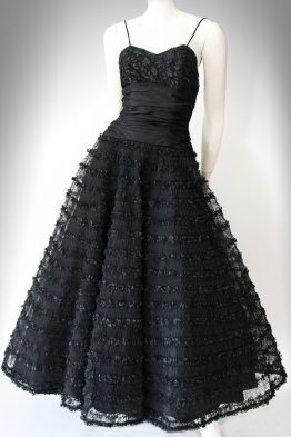 50s long black tulle dress 600x900
