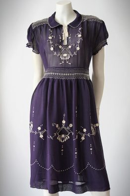 1930s Hungarian embroidered dress
