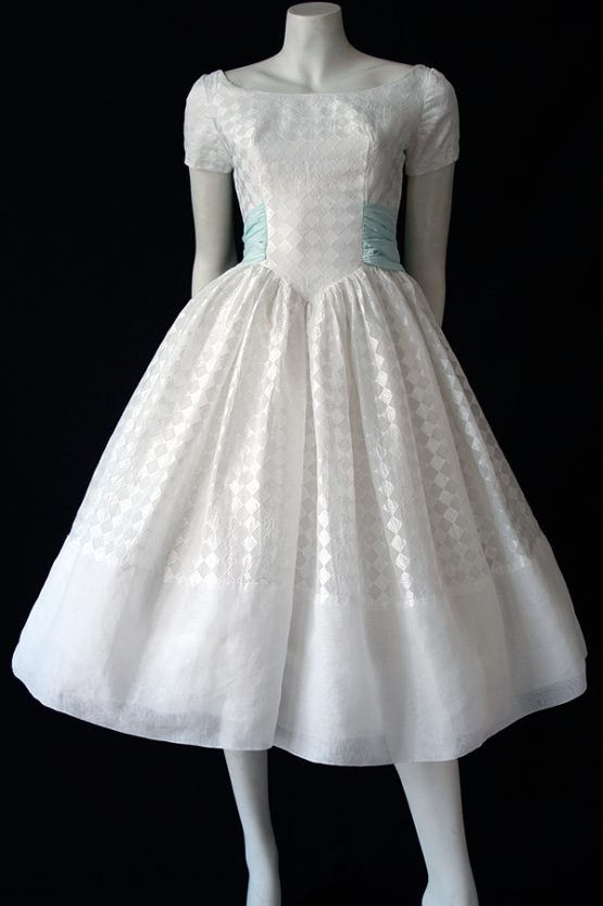 1950s Emma Domb organdy prom dress