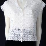 Vintage 50s white cotton lace blouse