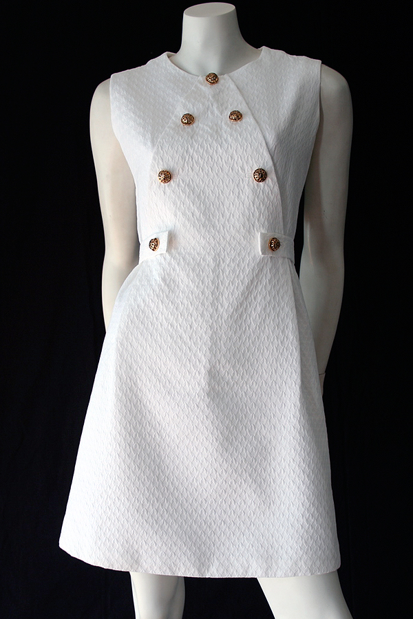 Vintage 60s white pique mini dress