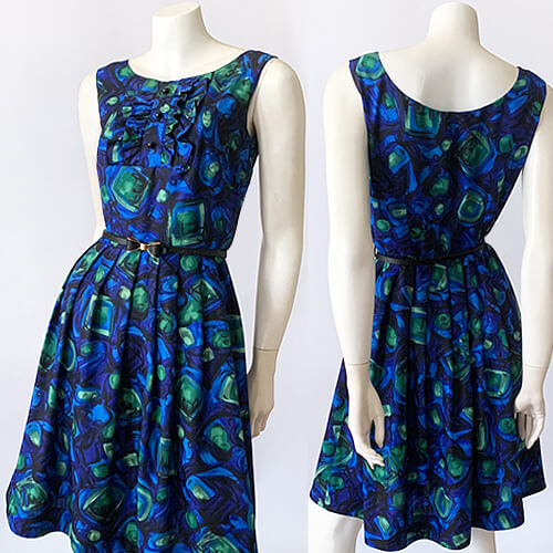 1950s abstract patterned dress