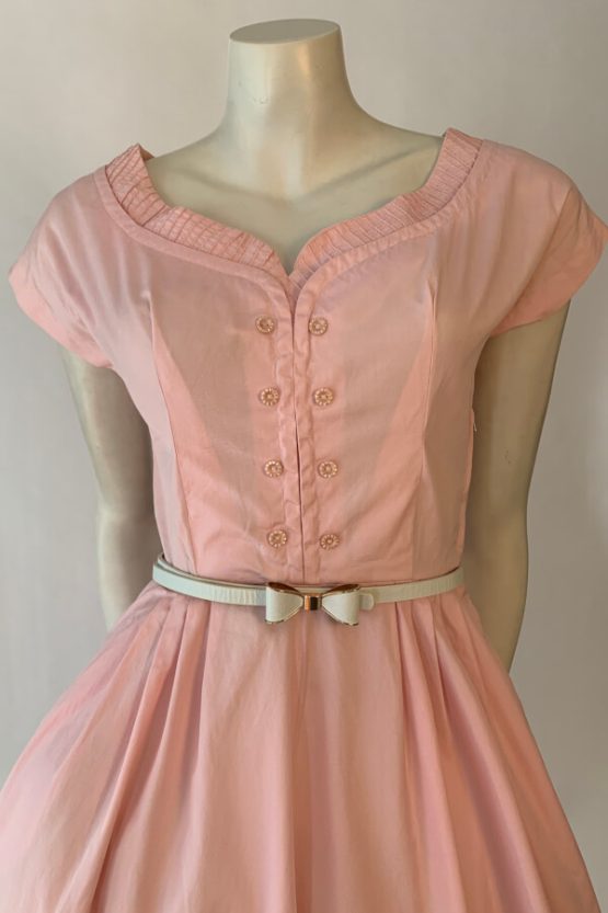 50s Betty Barclay pink dress top. Authentic Vintage Clothing.