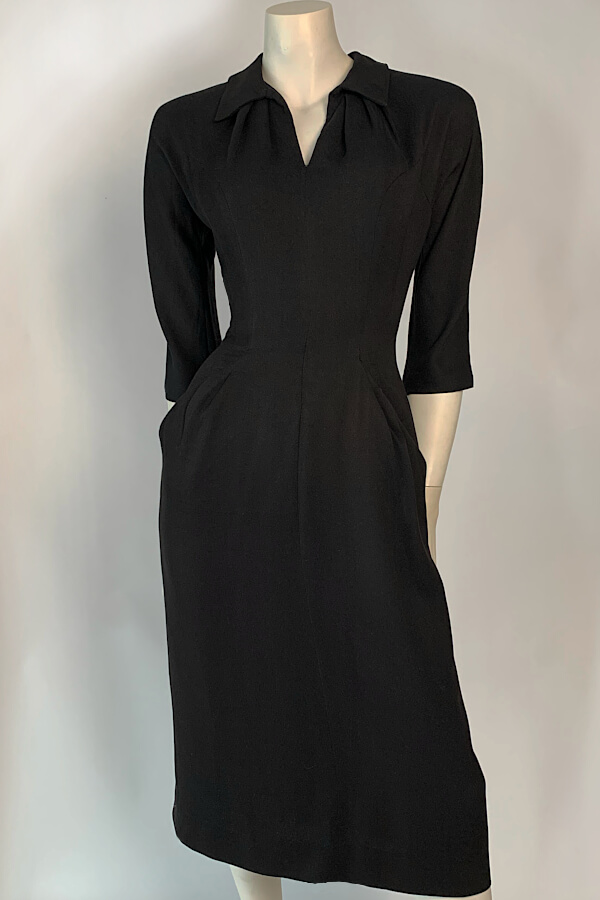 50s black RK MAIN dress