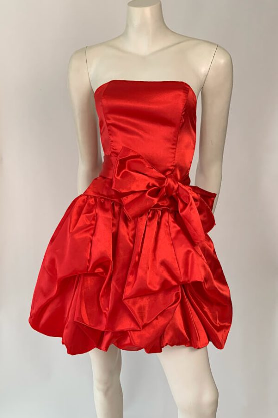 80s red satin MAIN dress