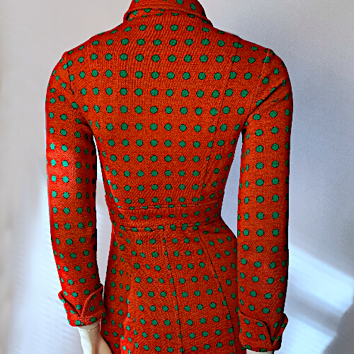 Vintage 60s Norma Tullo red dress back