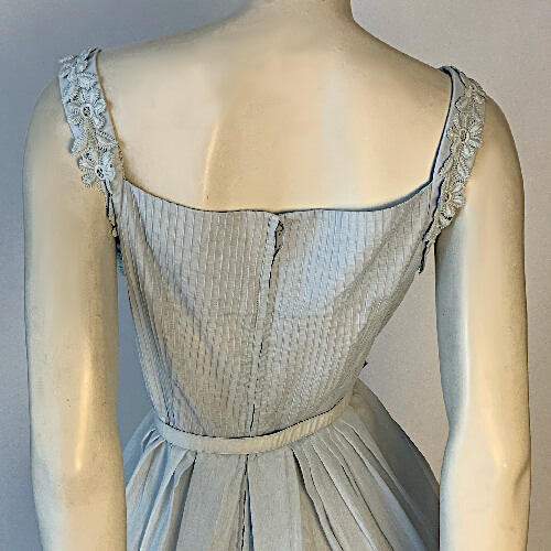 vintage 50s 2pce blue dress back