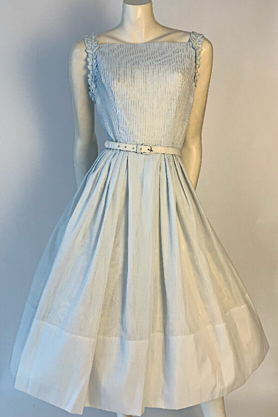 vintage 50s 2pce blue dress