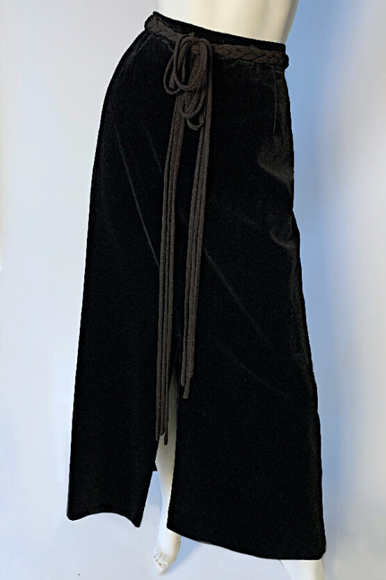 vintage 70s black velvet long skirt