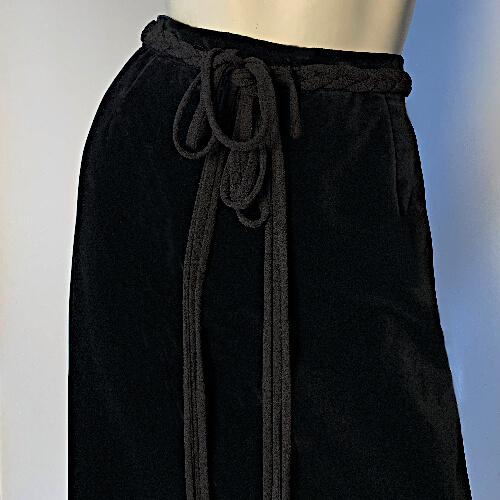 vintage 70s black velvet skirt belt